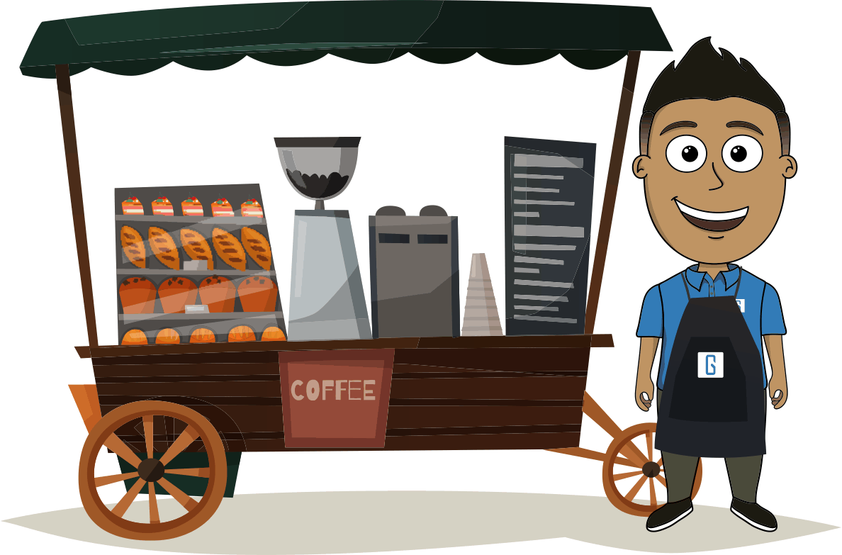 Comerciante usando Agus App